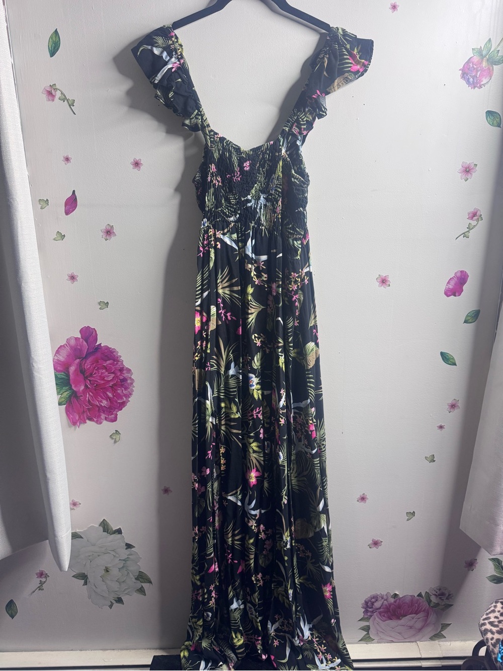 Raviya Black Floral Maxi Dress